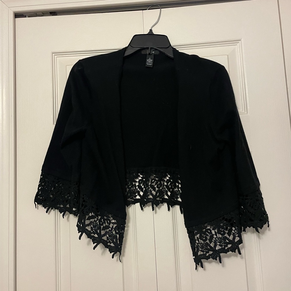 Alfani shrug/sweater with lace bottom
